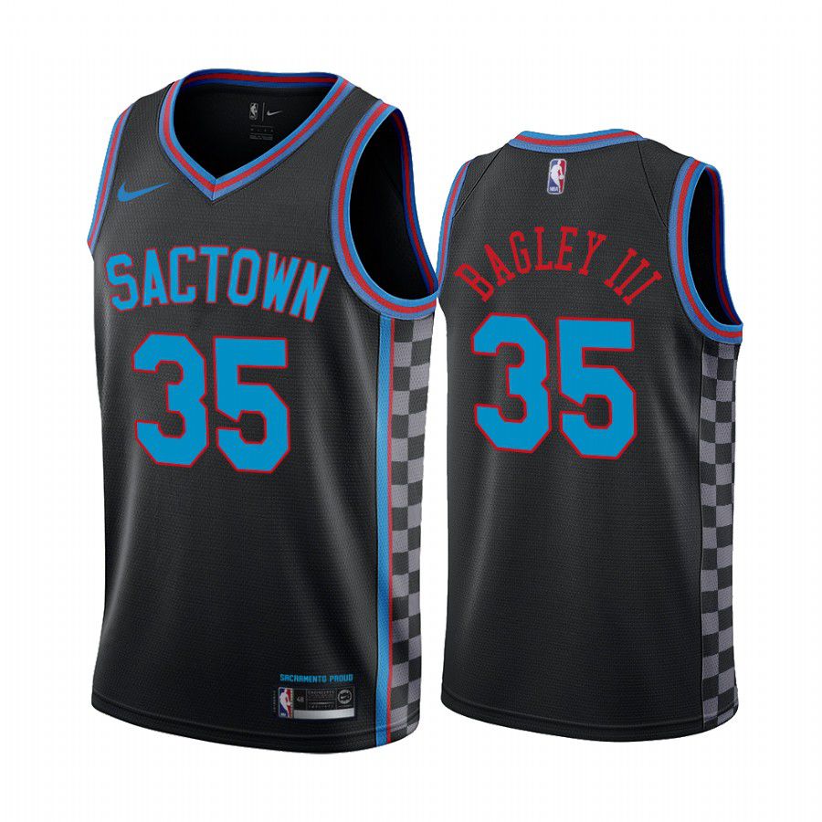 Men Sacramento Kings #35 marvin bagley iii black city edition sactown 2020 nba jersey->sacramento kings->NBA Jersey
